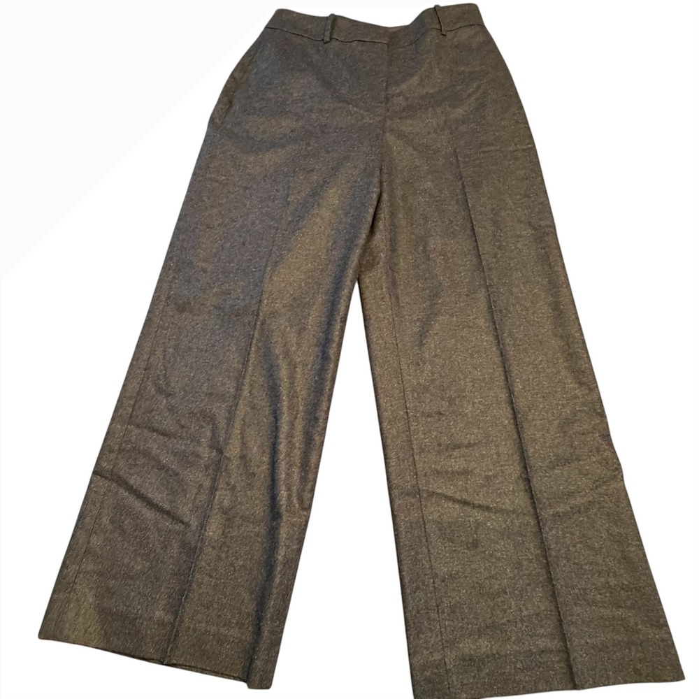 NEW Boden Westbourne Wool Blend Trousers Grey Wide Leg Pants US 8P UK 12P Lux